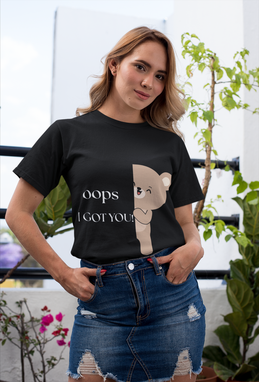 Oops… I Got You” Bear Graphic Tee